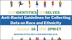 Our Identities, Ourselves Oct. 18 webinar: Anti-Racist Guidelines for Collecting Data thumbnail.
