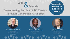 Willis and Friends Jan. 19 webinar: Transcending Barriers of Whiteness thumbnail.