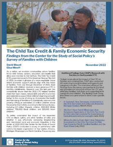 Cover (small) The Child Tax Credit And Family Economic Security