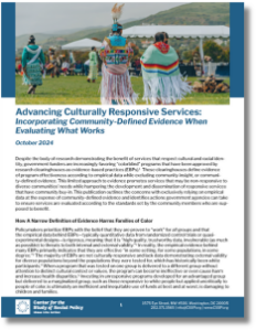 Advancing Culturally Responsive Services Incorporating Community Defined Evidence When Evaluating What Works