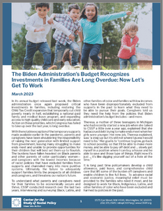 Cover Small The Biden Administration’s Budget Recognizes Investments In Families Are Long Overdue Cover Small The Biden Administration’s Budget Recognizes Investments In Families Are Long Overdue