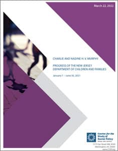 Progress of the New Jersey Dept. of Children and Families Mar. 2022 report thumbnail.