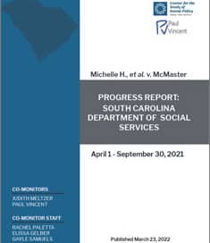 Progress Report: South Carolina Dept. of Social Services Apr.-Sept. 2021.