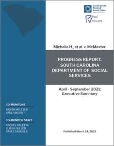 Progress Report: South Carolina Dept. of Social Services, Apr.- Sept. 2021 executive summary.
