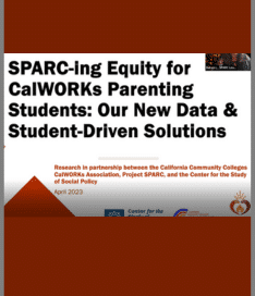 Sparcing Equity For Calworks Parenting Students Our New Data & Student Driven Solutions