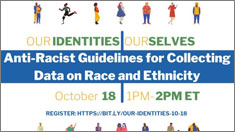 Our Identities, Ourselves: Anti-Racist Guidelines for Collecting Data on Race & Ethnicity Our Identities, Ourselves Oct. 18 webinar: Anti-Racist Guidelines for Collecting Data thumbnail.