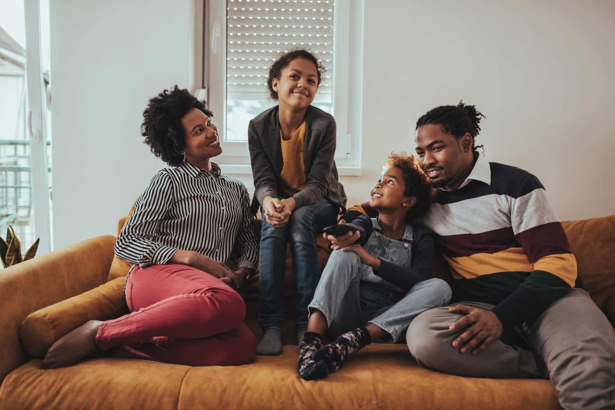 Young family of four