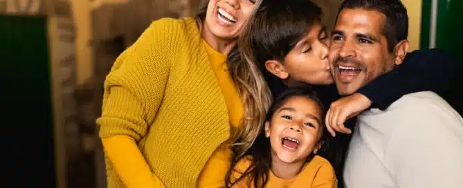 a happy Hispanic family
